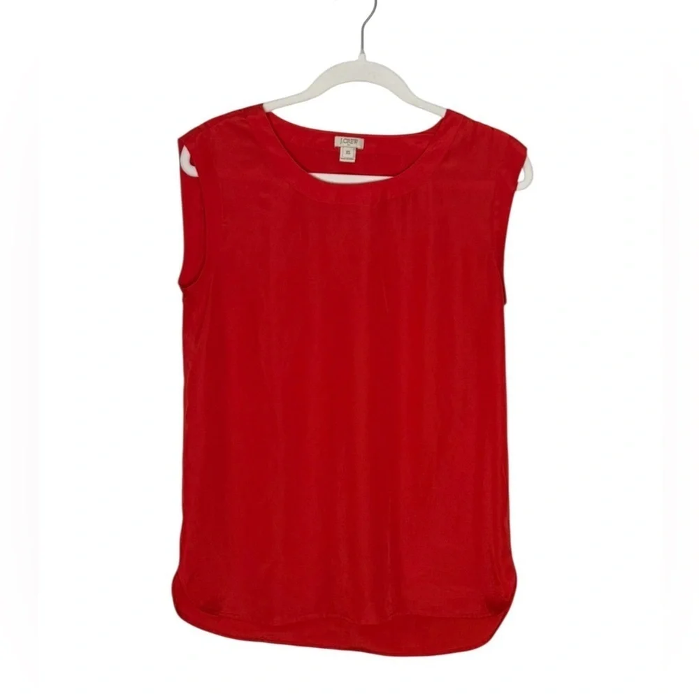 J. Crew Bold Red Sleeveless Blouse Tank Top XS